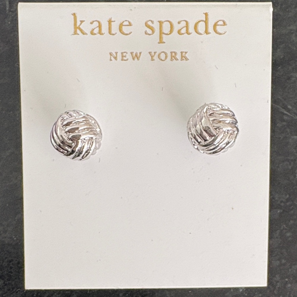 kate spade Twisted Silver Knot Earrings